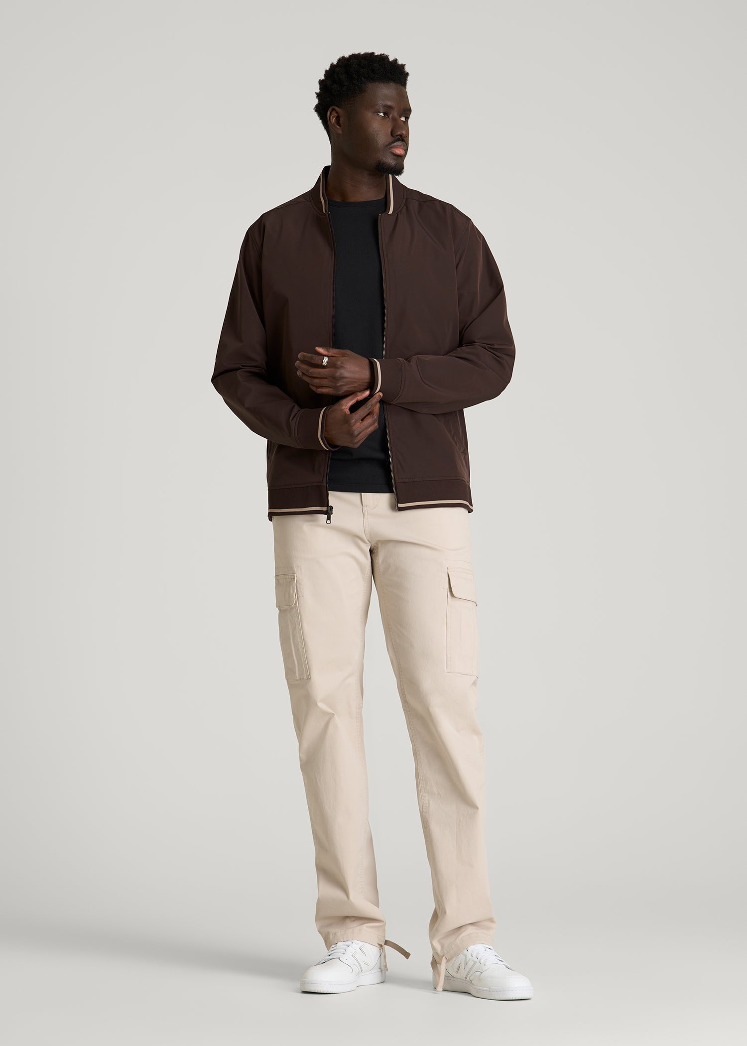 American Tall Men A.T. Bomber Jacket for Tall Men in Espresso