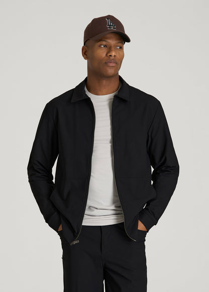 American Tall Men Traveler Bomber Jacket for Tall Men in Black