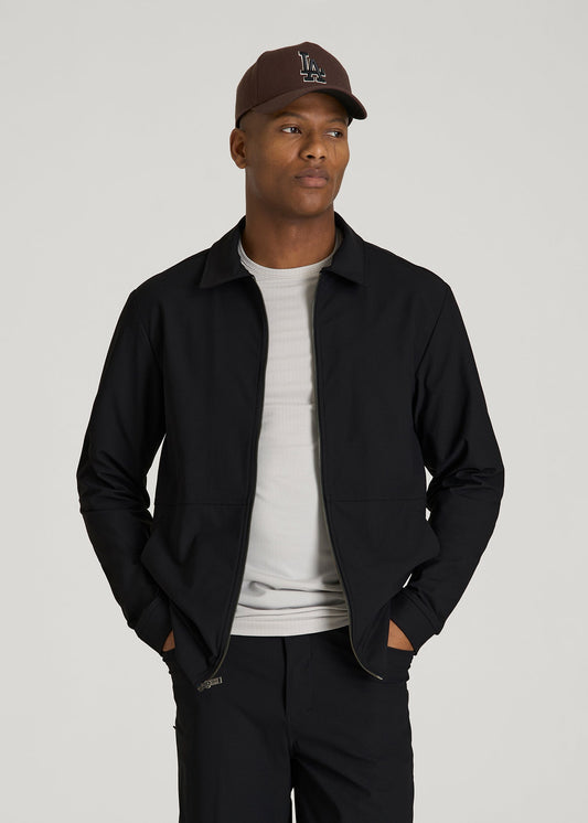 American Tall Men Traveler Bomber Jacket for Tall Men in Black
