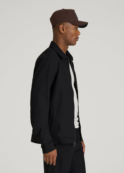 American Tall Men Traveler Bomber Jacket for Tall Men in Black
