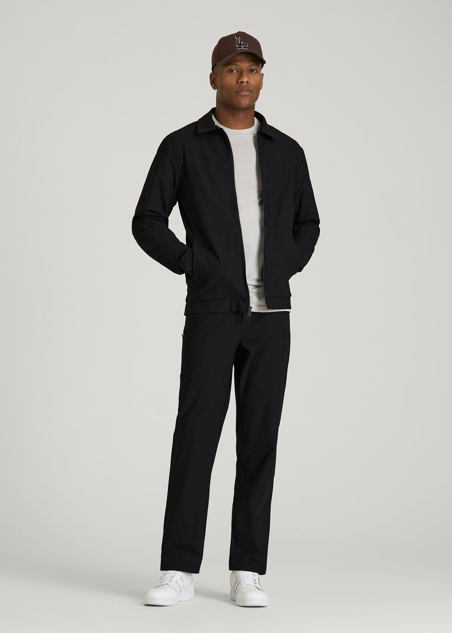 American Tall Men Traveler Bomber Jacket for Tall Men in Black