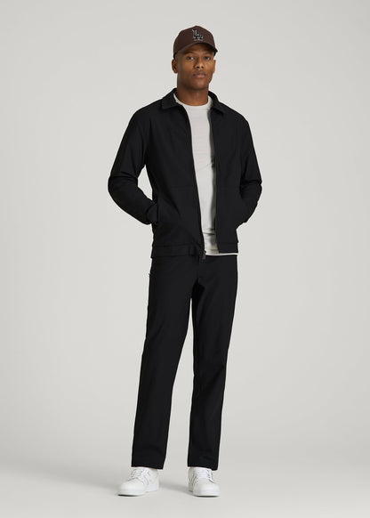 American Tall Men Traveler Bomber Jacket for Tall Men in Black