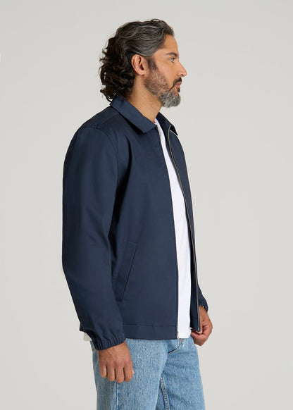 American Tall Men Harrington Jacket for Tall Men in Navy Blue