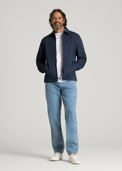 American Tall Men Harrington Jacket for Tall Men in Navy Blue