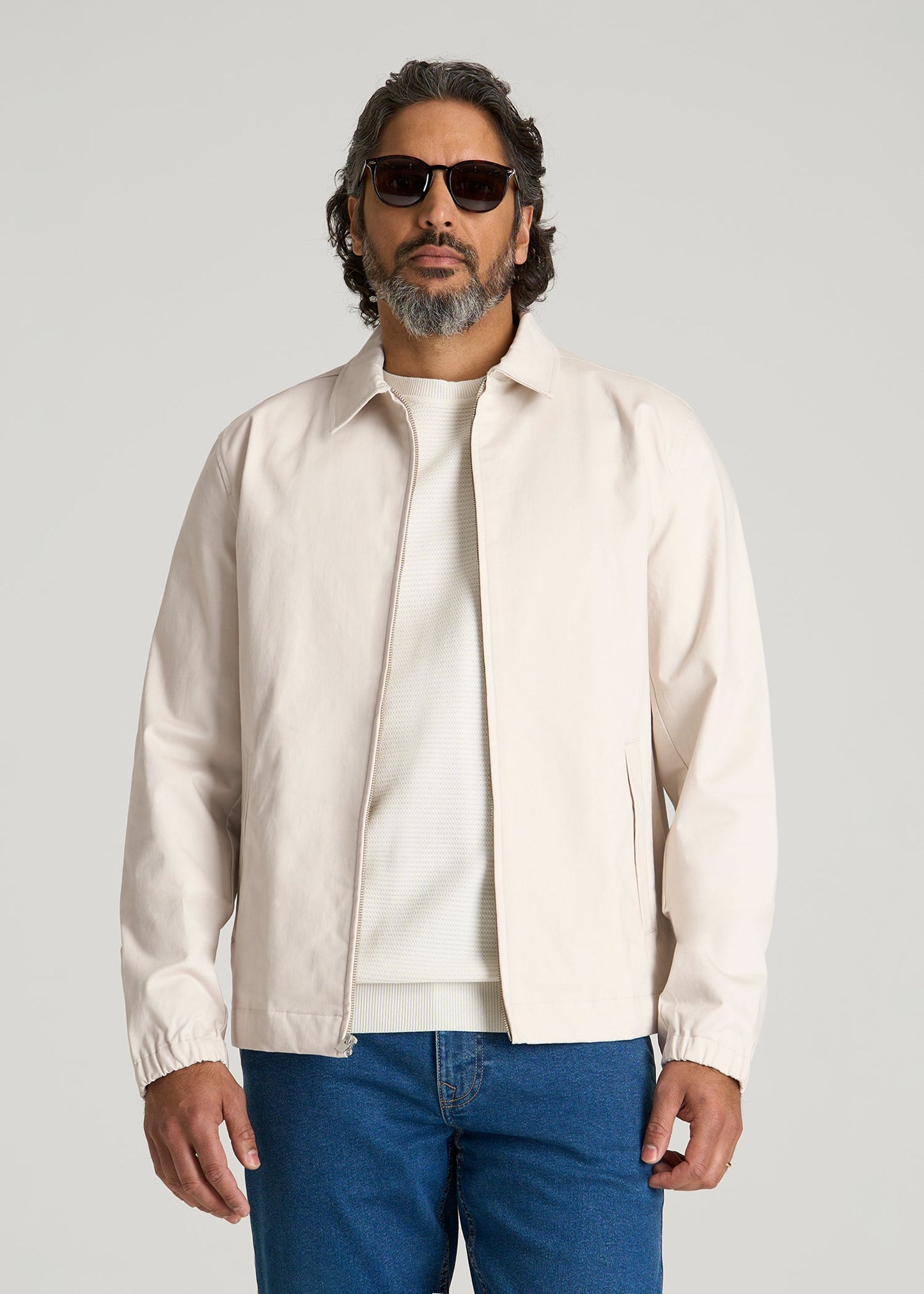 American Tall Men Harrington Jacket for Tall Men in Crystal Sand