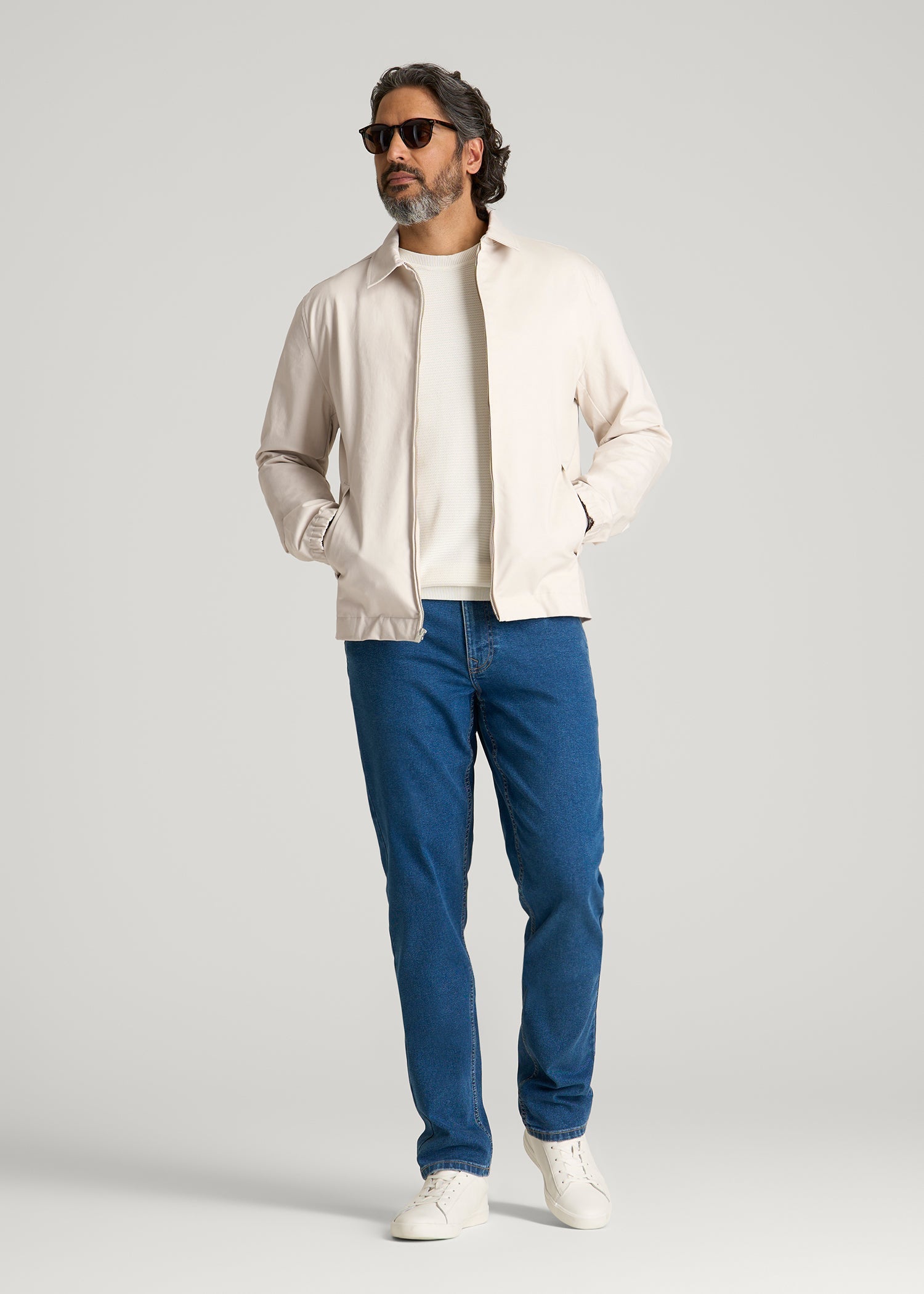 American Tall Men Harrington Jacket for Tall Men in Crystal Sand