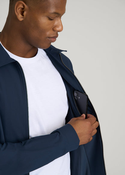 American Tall Men Traveler Bomber Jacket for Tall Men in Navy Blue