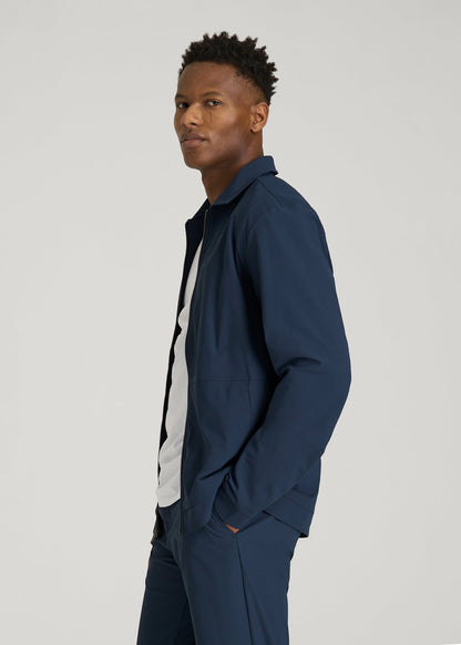 American Tall Men Traveler Bomber Jacket for Tall Men in Navy Blue