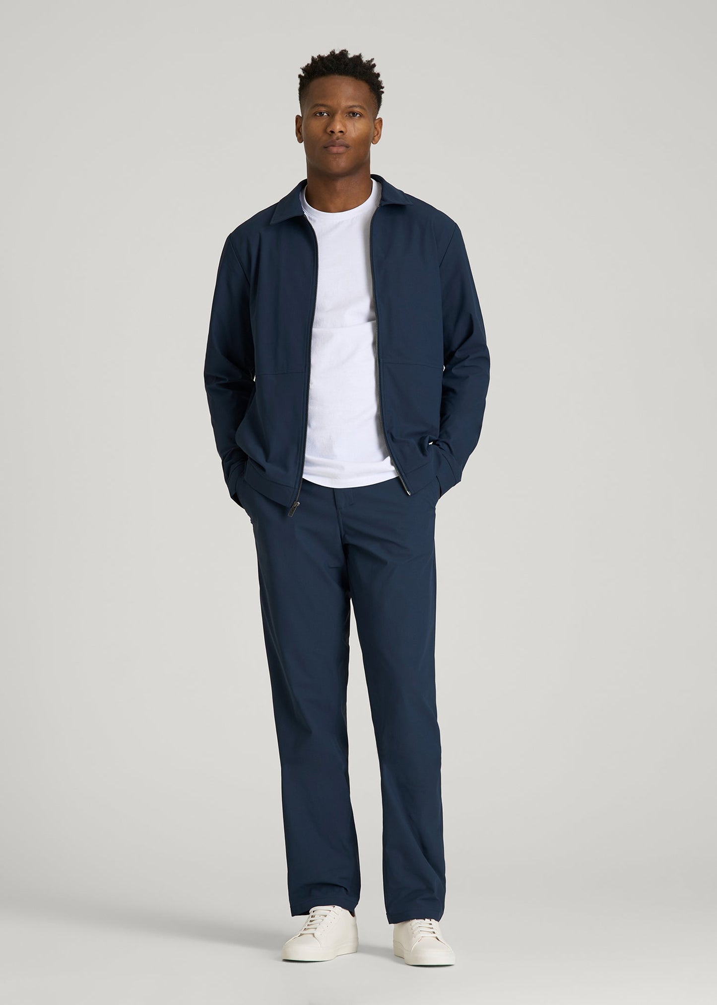 American Tall Men Traveler Bomber Jacket for Tall Men in Navy Blue