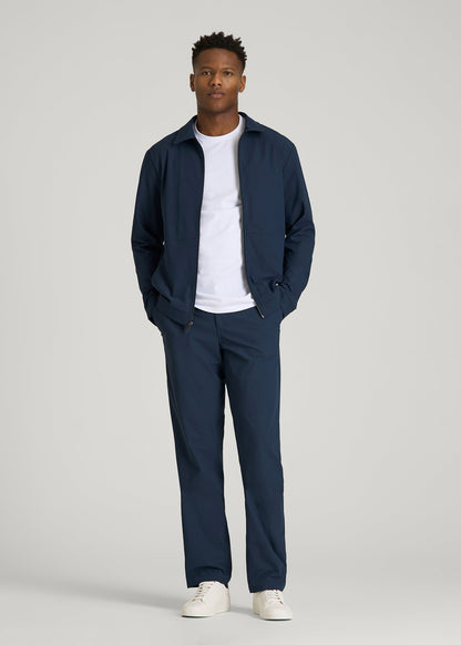 American Tall Men Traveler Bomber Jacket for Tall Men in Navy Blue