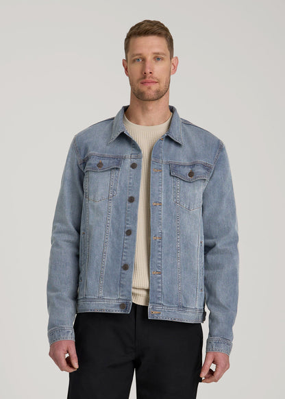 American Tall Men LJ&S Denim Jacket for Tall Men in Medium Blue