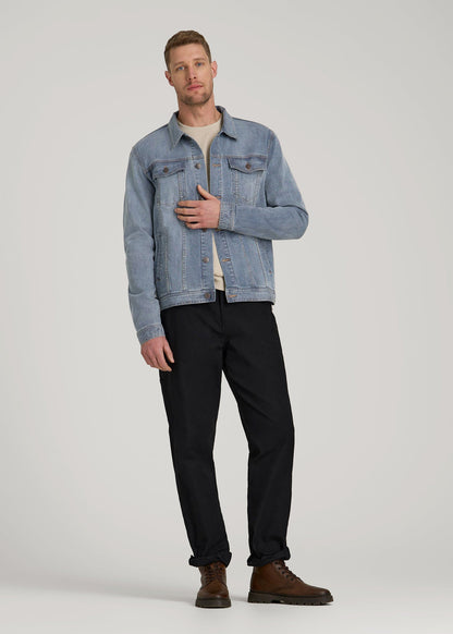 American Tall Men LJ&S Denim Jacket for Tall Men in Medium Blue