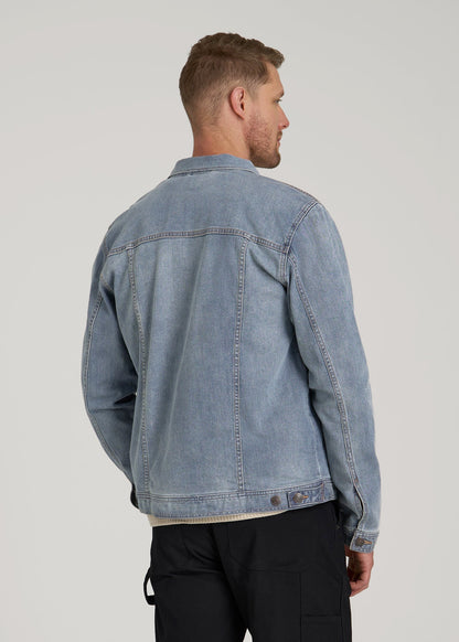 American Tall Men LJ&S Denim Jacket for Tall Men in Medium Blue