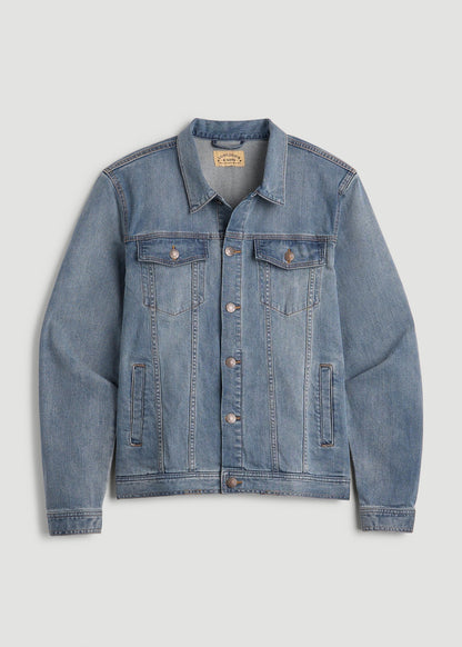 American Tall Men LJ&S Denim Jacket for Tall Men in Medium Blue
