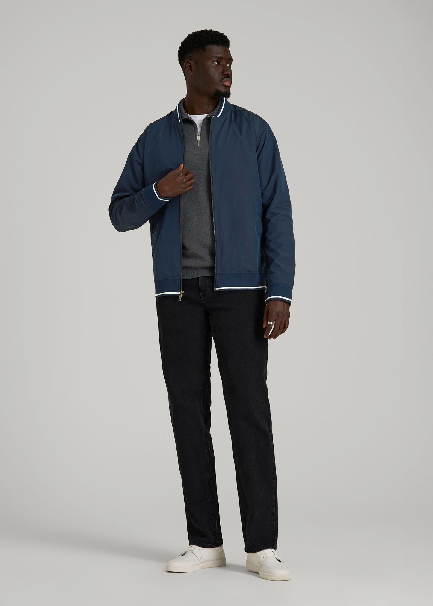 American Tall Men A.T. Bomber Jacket for Tall Men in Navy