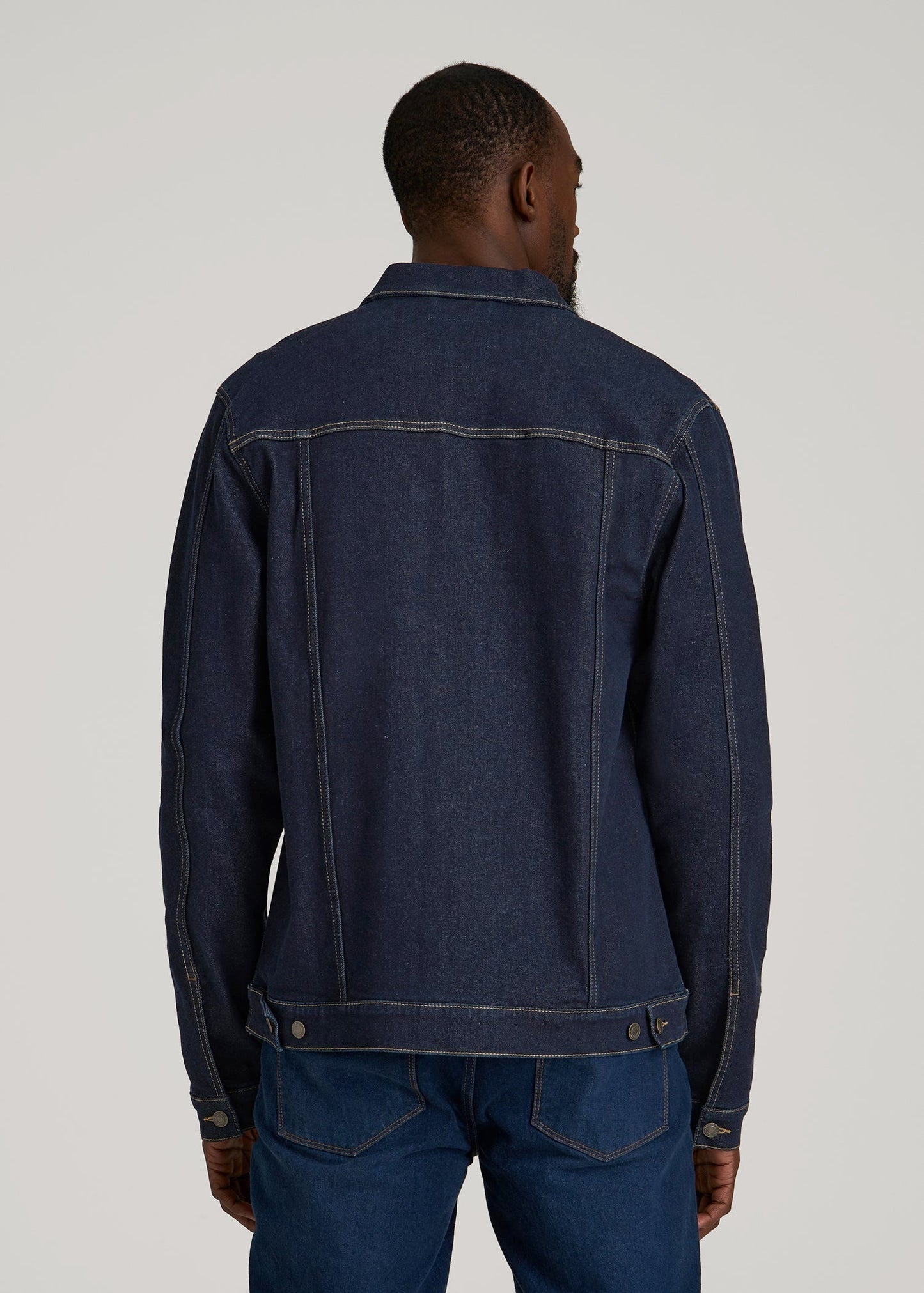 American Tall Men Classic Denim Jacket for Tall Men in Rinse Wash