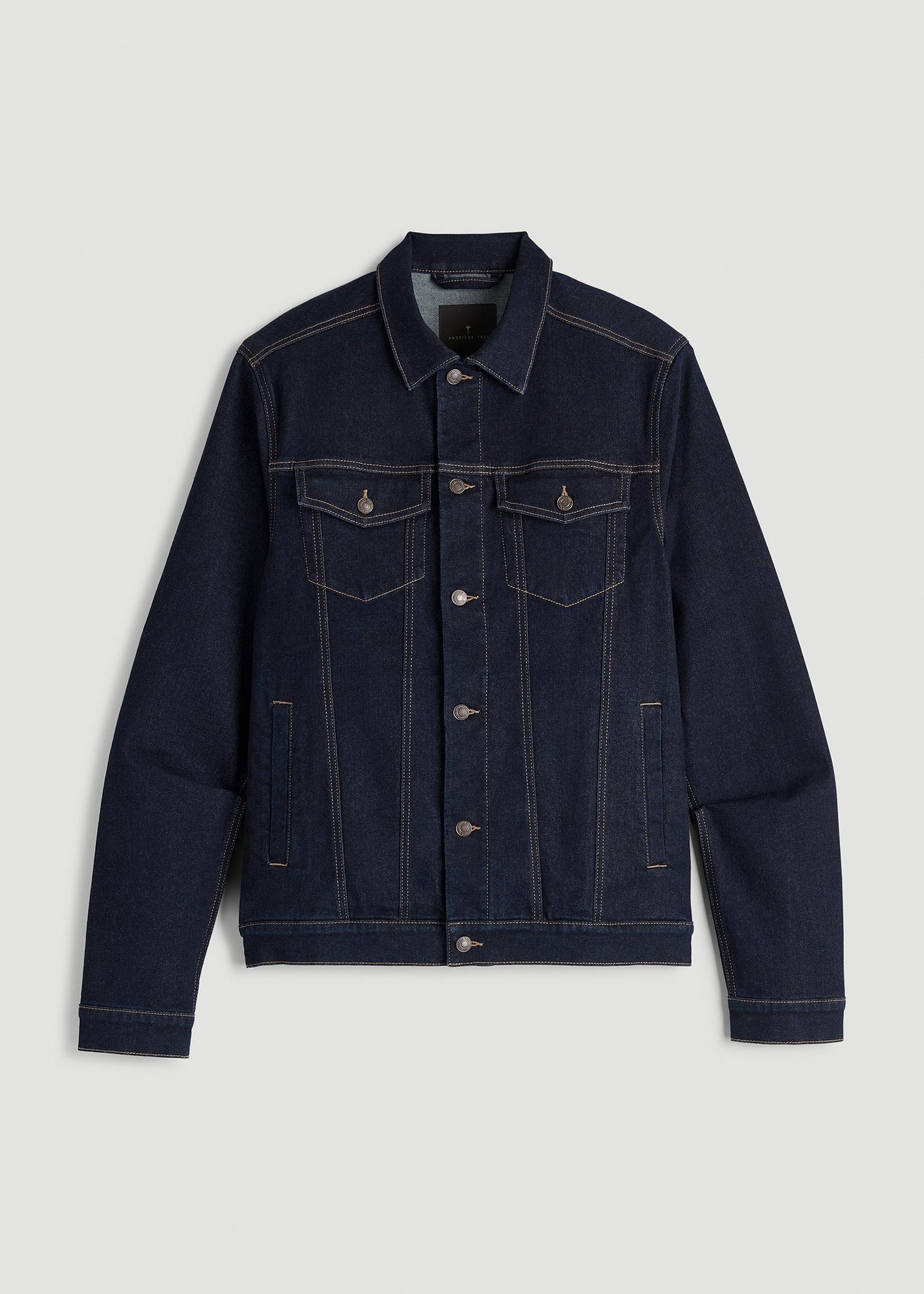 American Tall Men Classic Denim Jacket for Tall Men in Rinse Wash