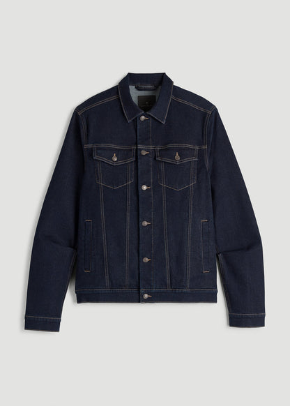 American Tall Men Classic Denim Jacket for Tall Men in Rinse Wash
