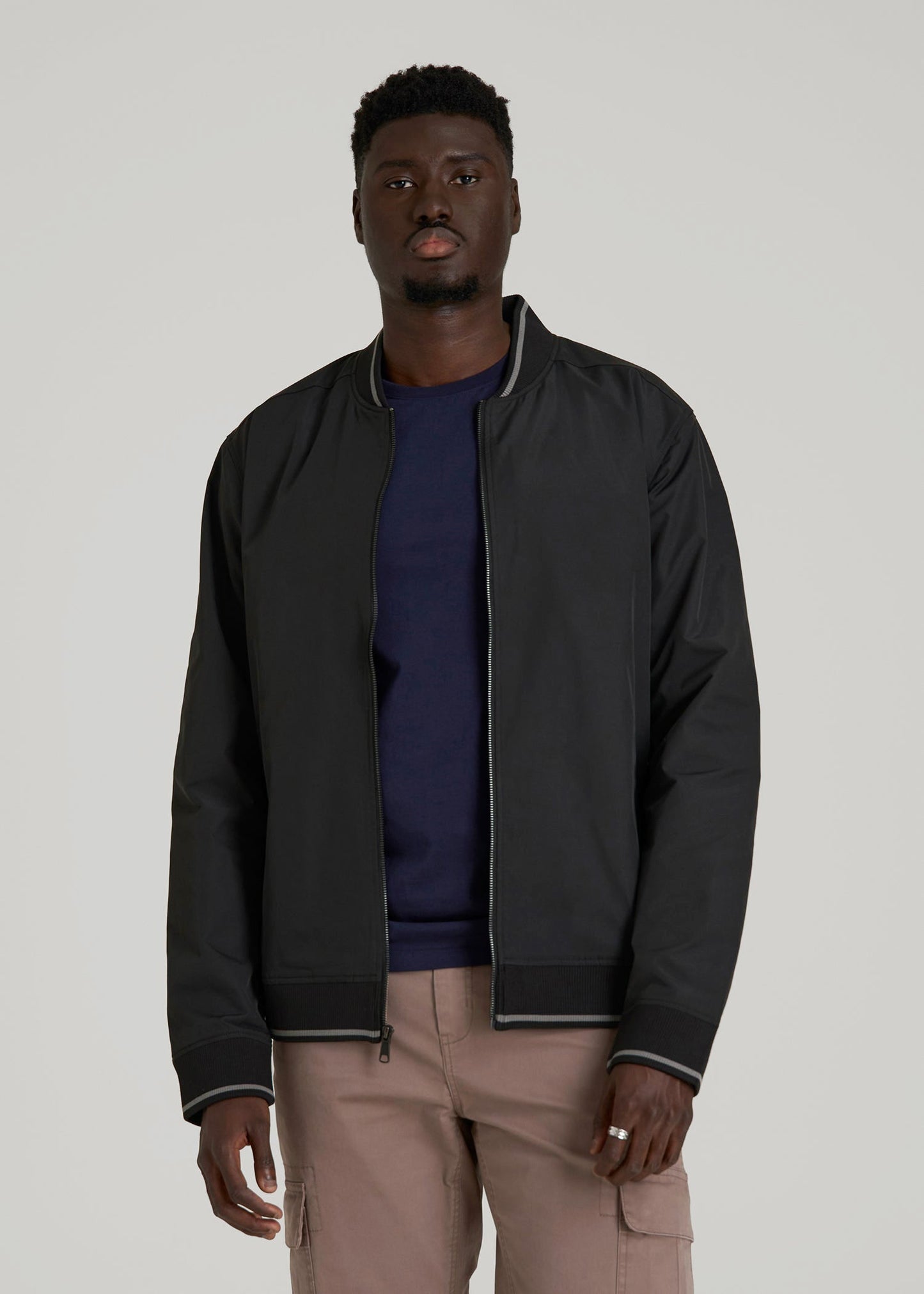 American Tall Men A.T. Bomber Jacket for Tall Men in Black