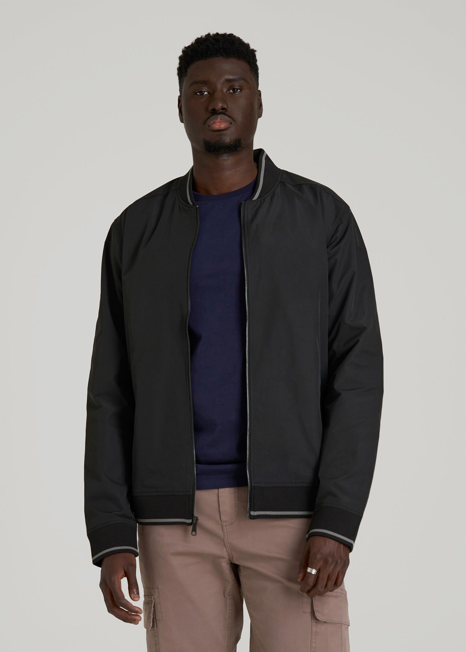 American Tall Men A.T. Bomber Jacket for Tall Men in Black