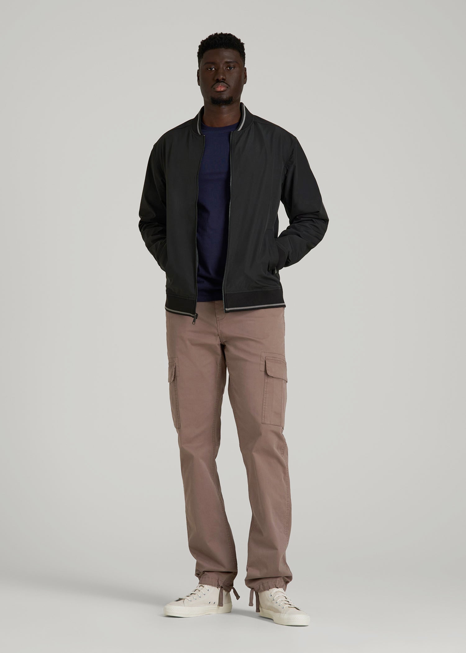 American Tall Men A.T. Bomber Jacket for Tall Men in Black