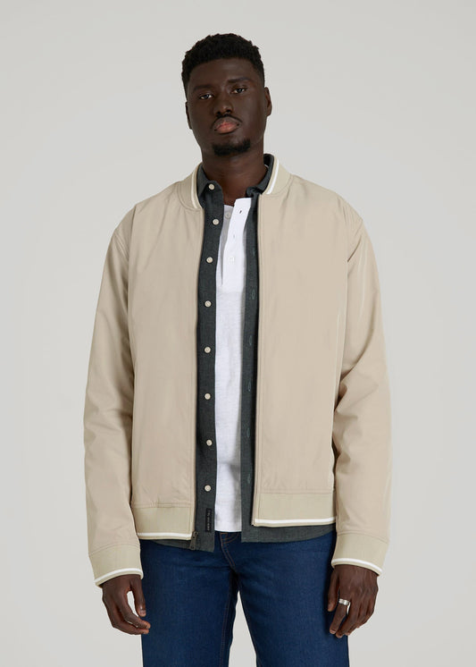 American Tall Men A.T. Bomber Jacket for Tall Men in Desert Khaki