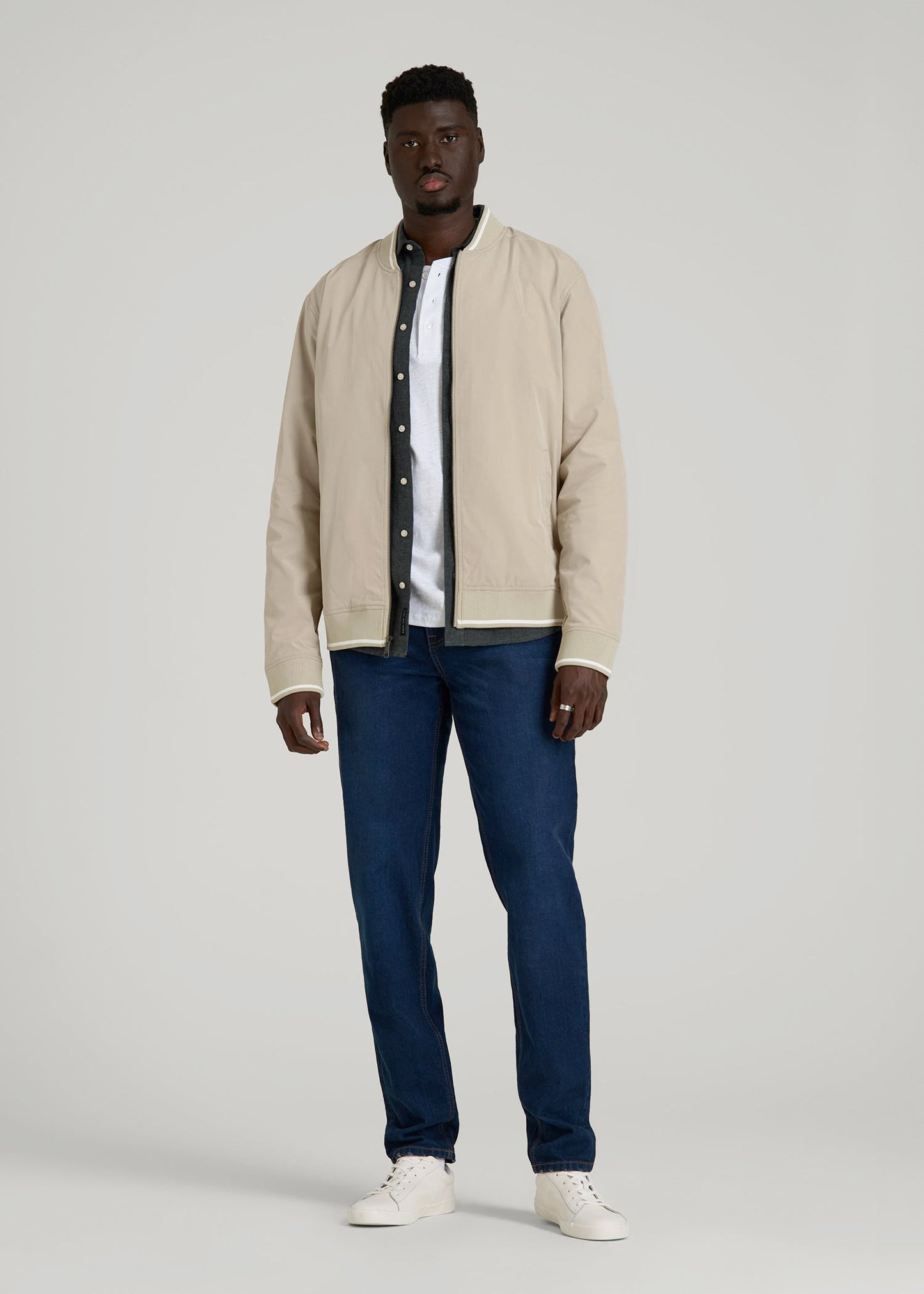 American Tall Men A.T. Bomber Jacket for Tall Men in Desert Khaki