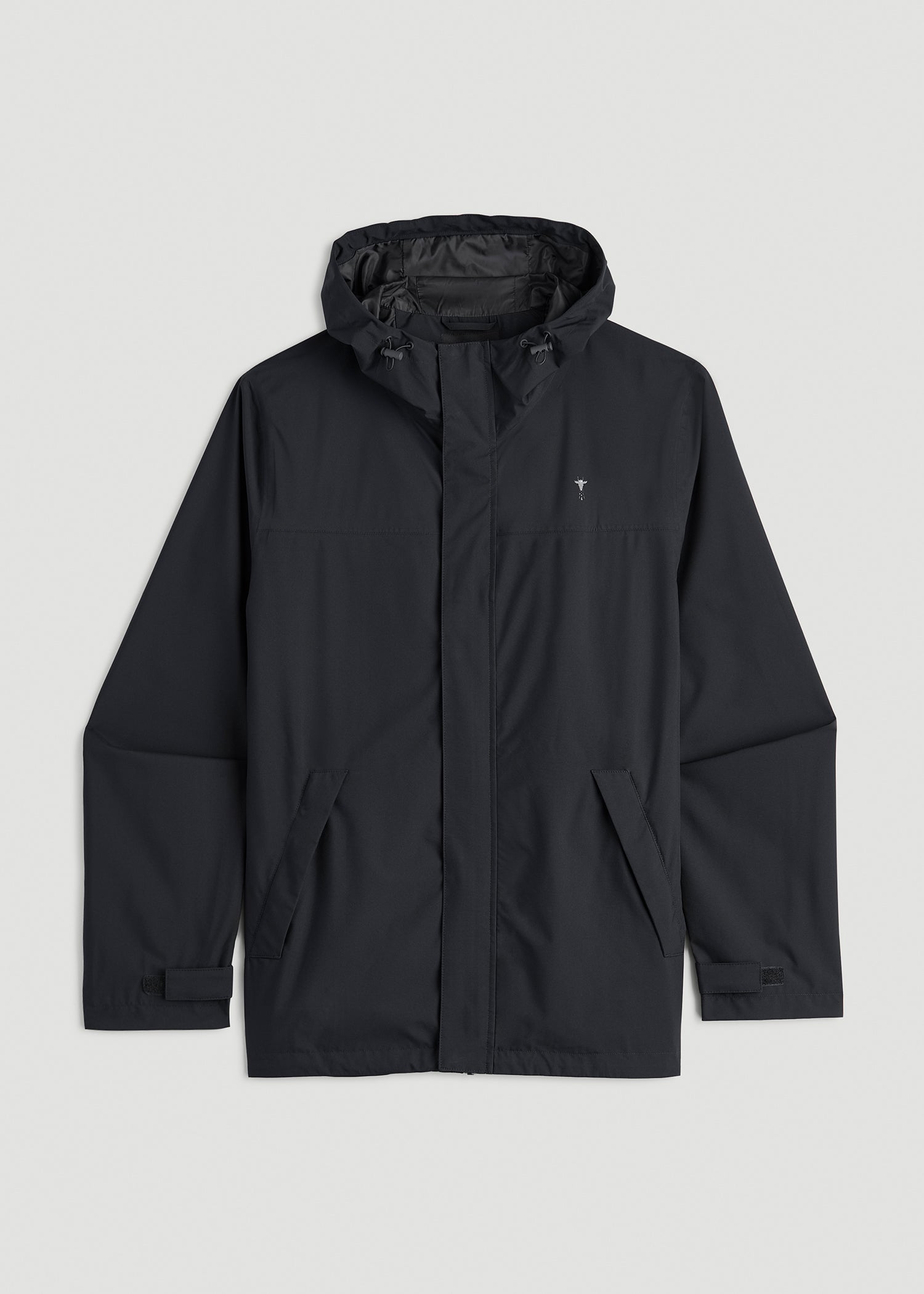 American Tall Men Lightweight Rain Jacket for Tall Men in Black
