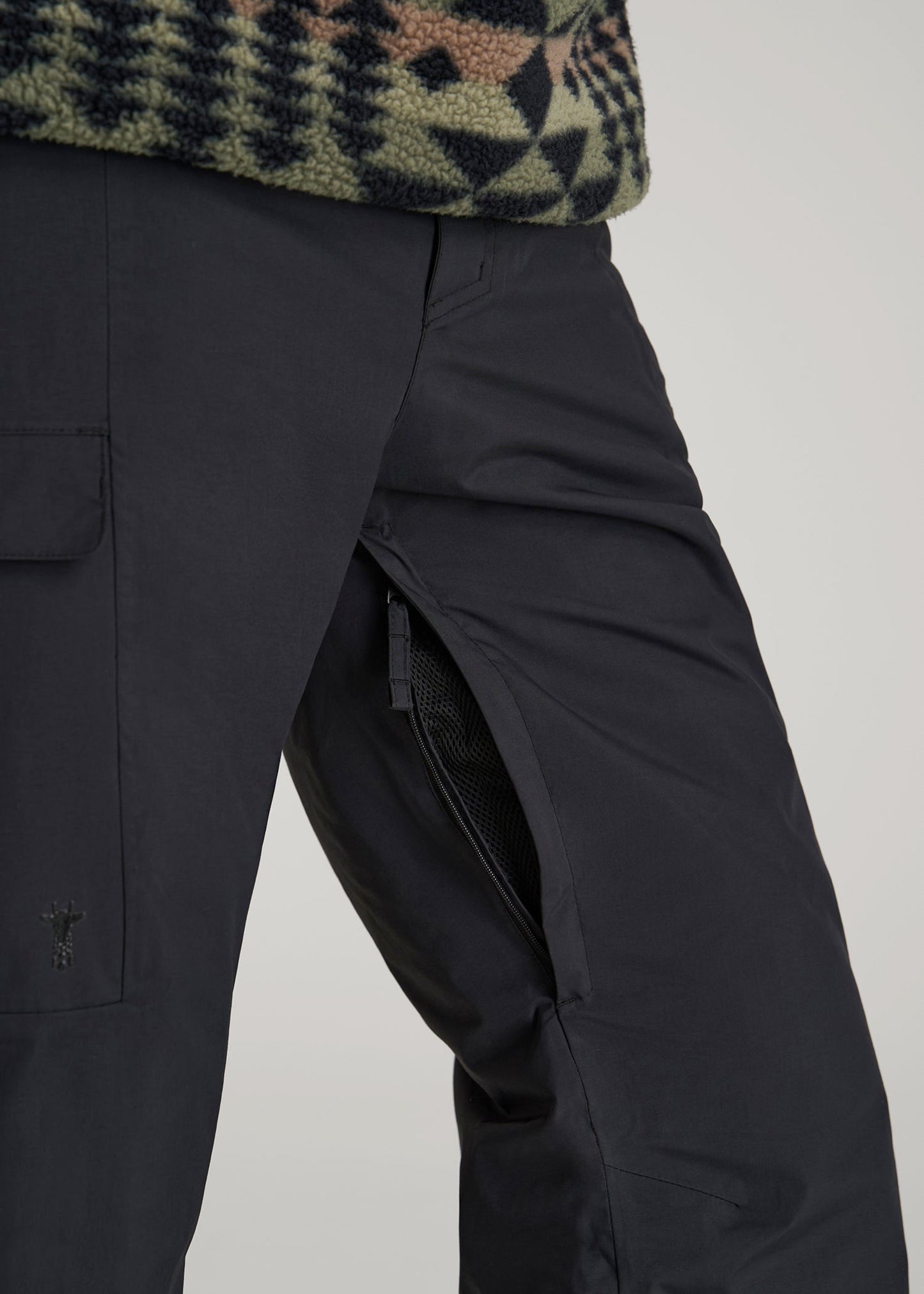 American Tall Men Snow Pants for Tall Men in Black