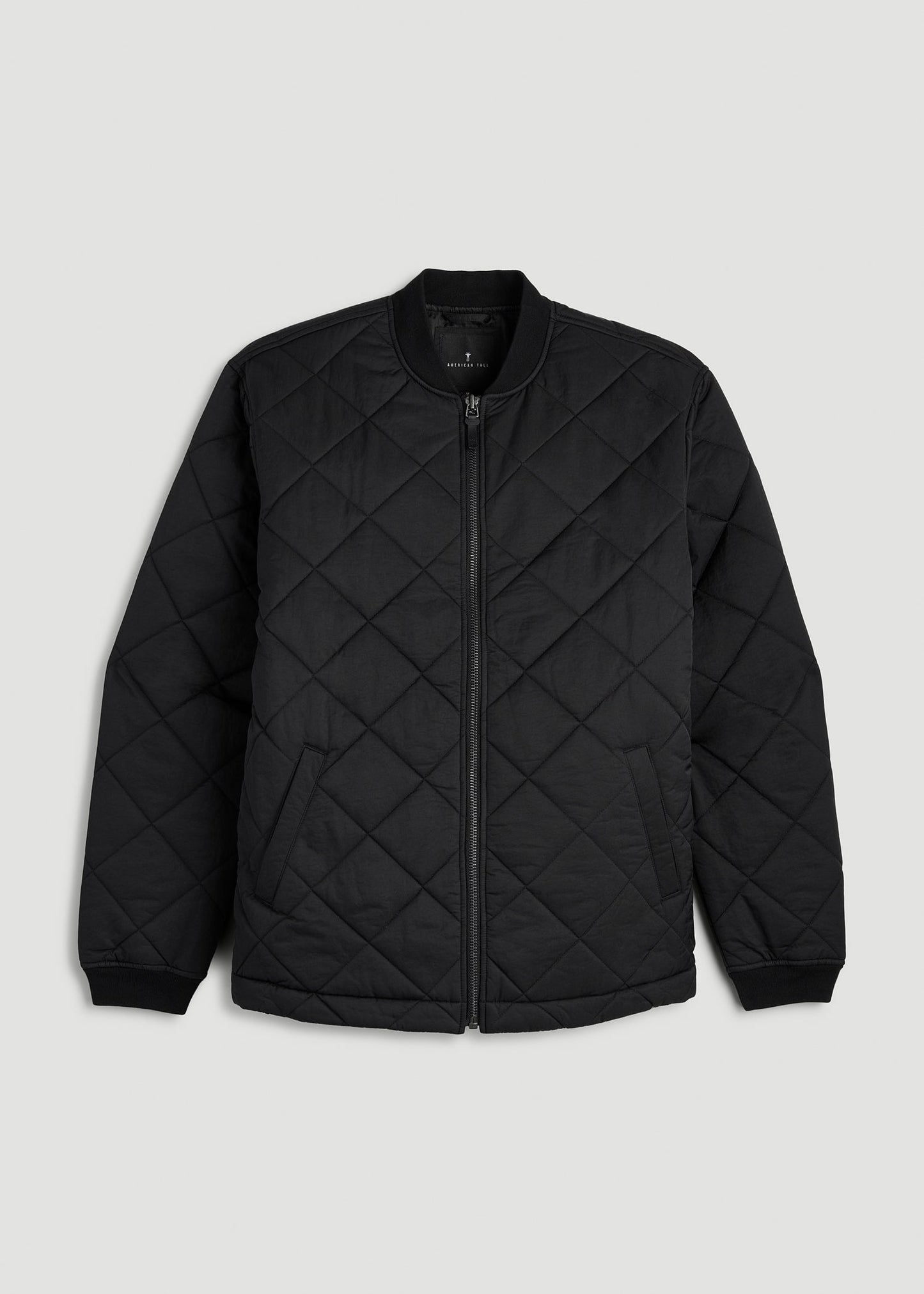 American Tall Men Quilted Jacket for Tall Men in Black