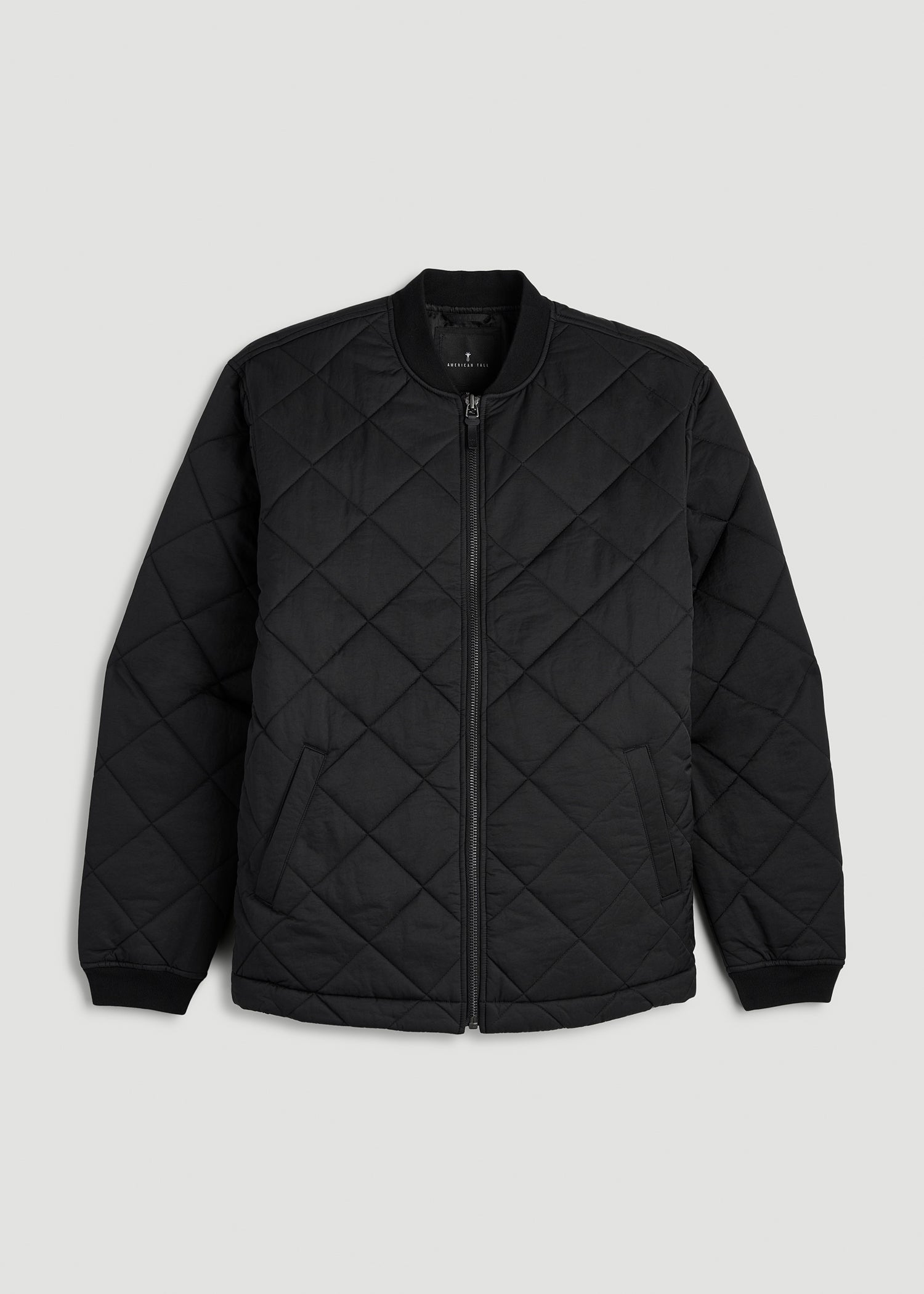 American Tall Men Quilted Jacket for Tall Men in Black