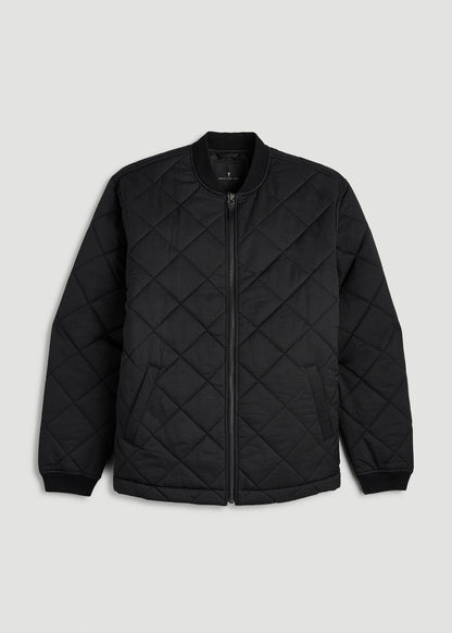American Tall Men Quilted Jacket for Tall Men in Black