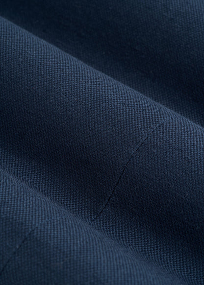 American Tall Men Stretch Cotton Linen Blend Blazer for Tall Men in Navy Blue