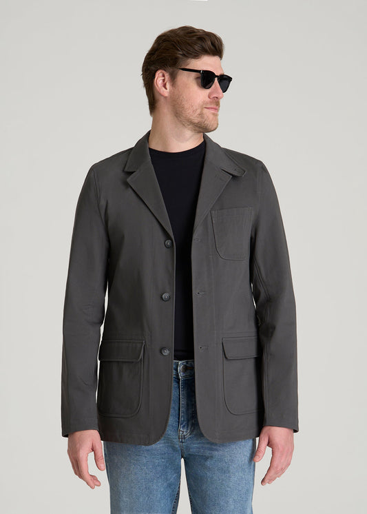 American Tall Men Stretch Commuter Chino Sport Coat for Tall Men in Slate