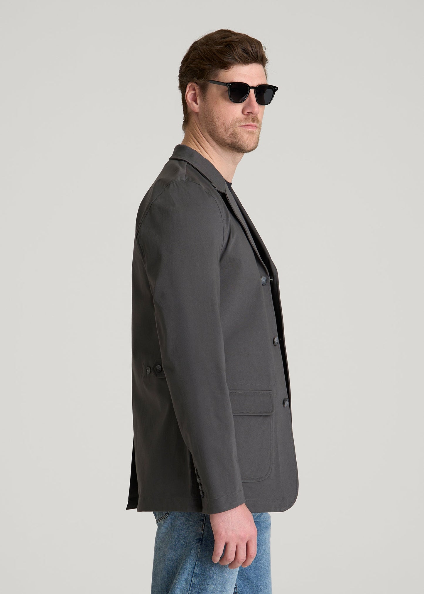 American Tall Men Stretch Commuter Chino Sport Coat for Tall Men in Slate