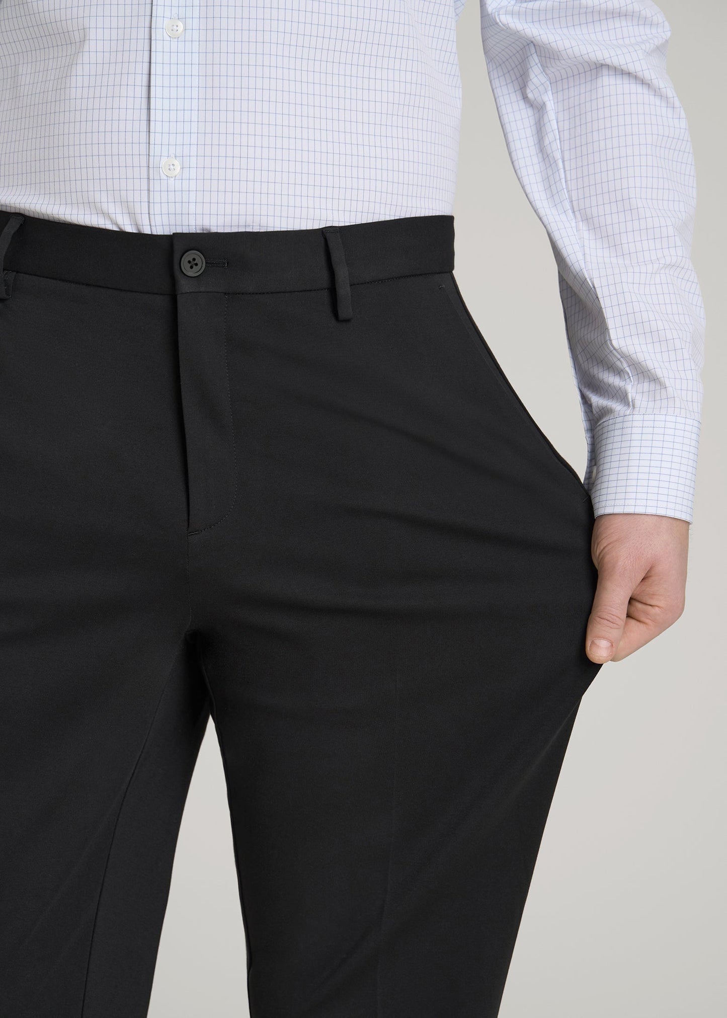 American Tall Men Flex Tech Suit Pants for Tall Men in Black