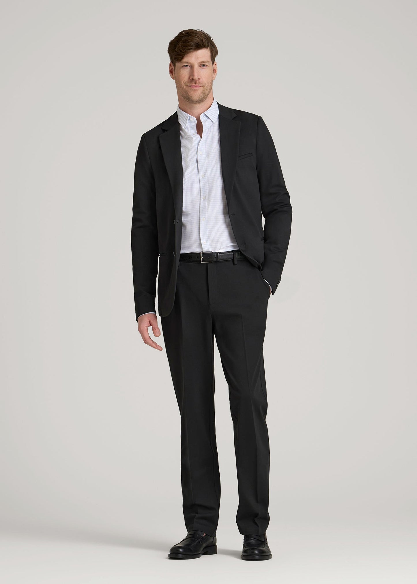 American Tall Men Flex Tech Suit Pants for Tall Men in Black