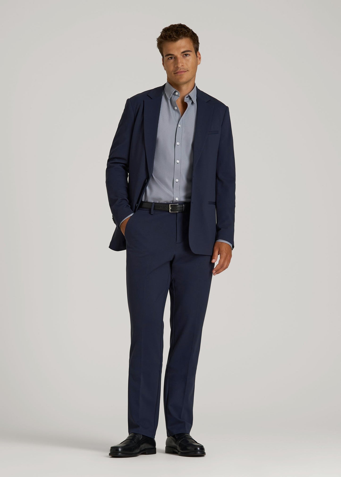 American Tall Men Flex Tech Suit Pants for Tall Men in Navy