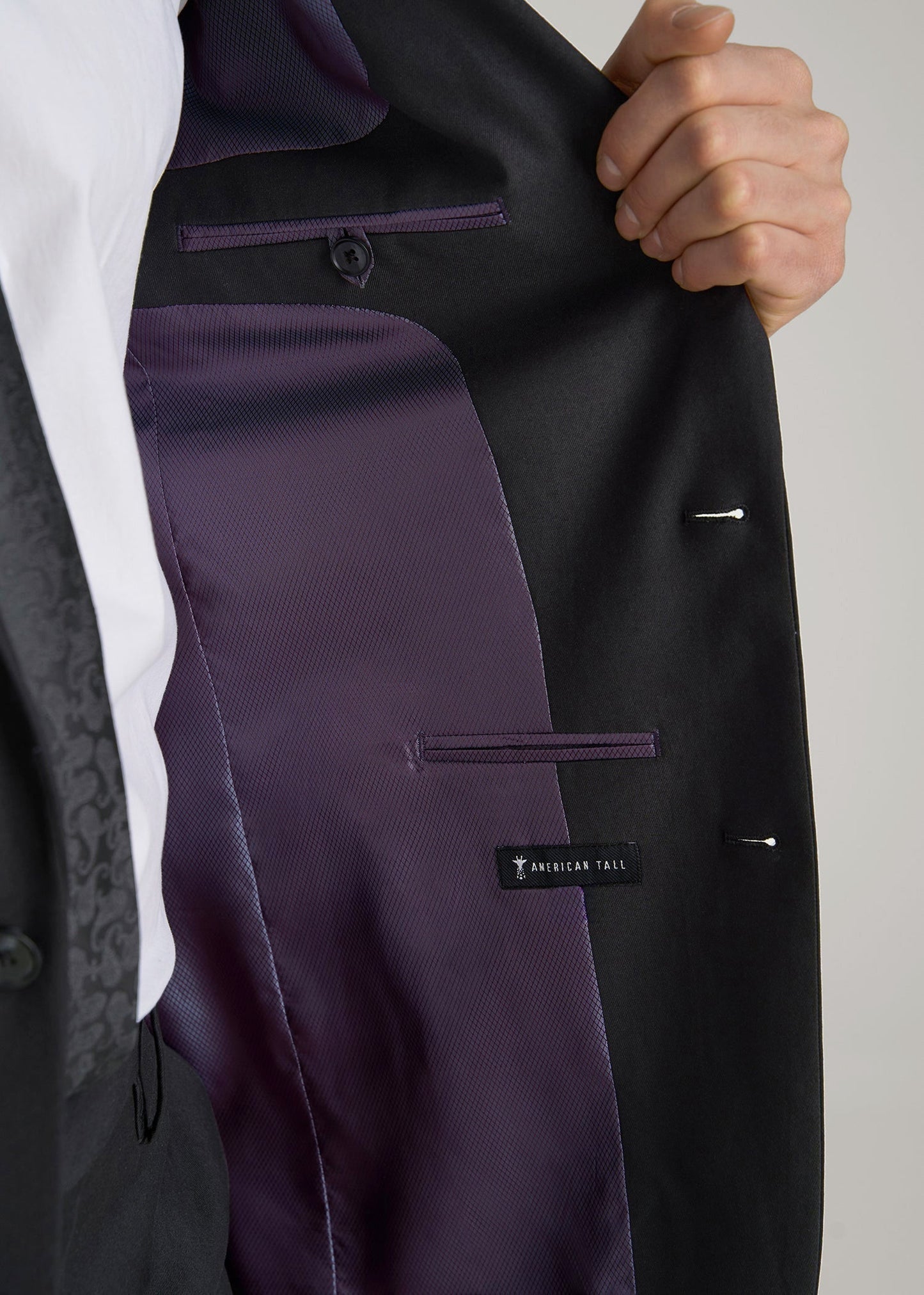 American Tall Men Suit Jacket for Tall Men in Black
