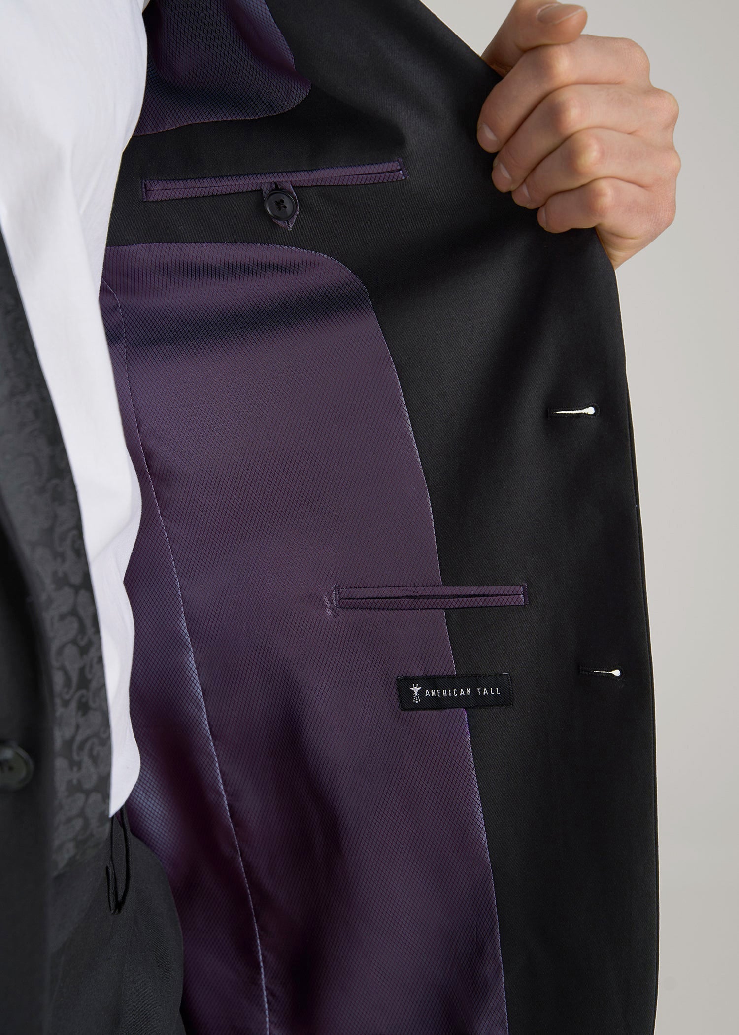 American Tall Men Suit Jacket for Tall Men in Black