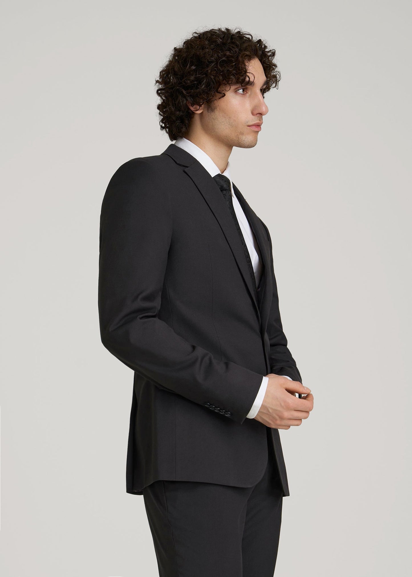 American Tall Men Suit Jacket for Tall Men in Black