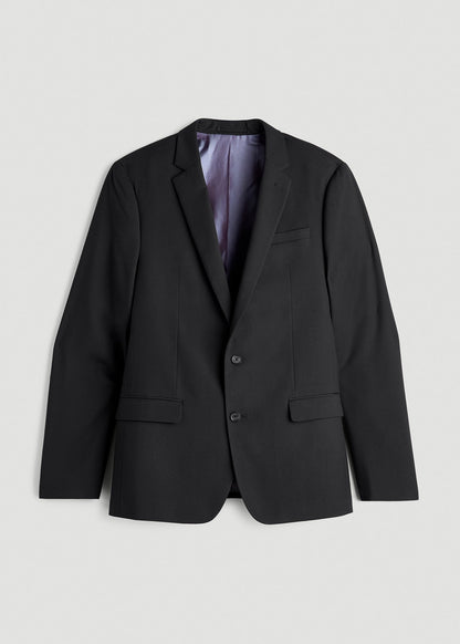 American Tall Men Suit Jacket for Tall Men in Black