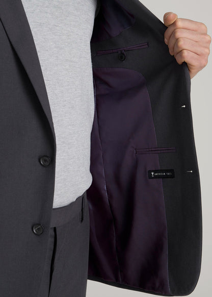 American Tall Men Suit Jacket for Tall Men in Mid Grey