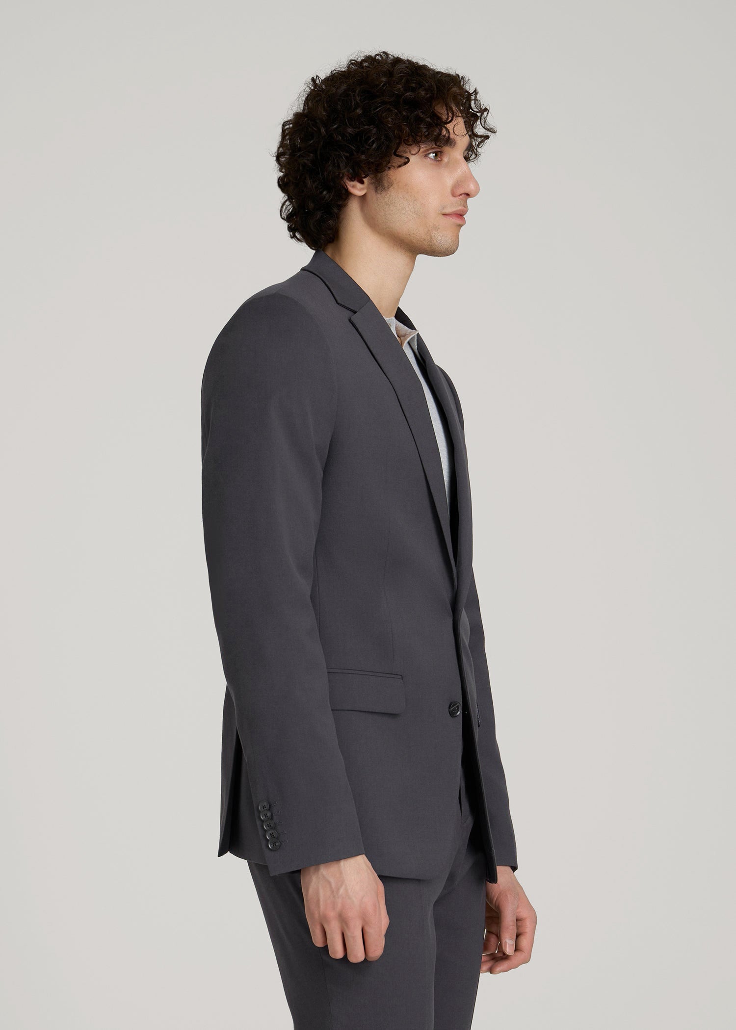 American Tall Men Suit Jacket for Tall Men in Mid Grey