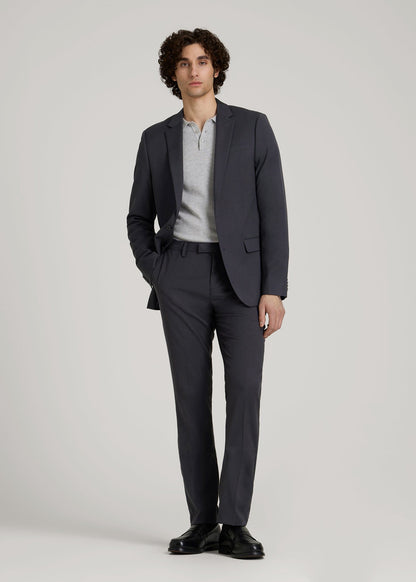 American Tall Men Suit Trousers for Tall Men in Mid Grey