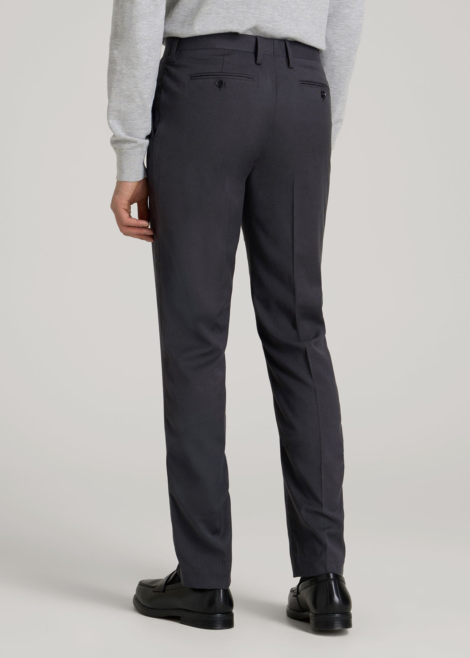 American Tall Men Suit Trousers for Tall Men in Mid Grey