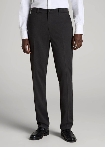 American Tall Men TAPERED-FIT Stretch Dress Pants for Tall Men in Charcoal Heather