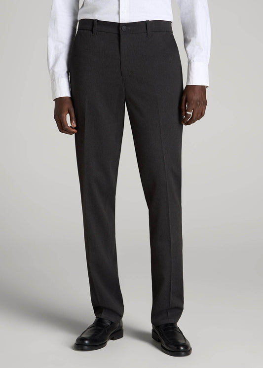 American Tall Men TAPERED-FIT Stretch Dress Pants for Tall Men in Charcoal Heather