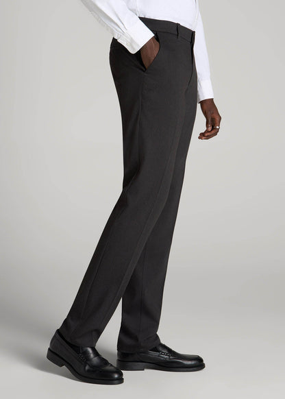American Tall Men TAPERED-FIT Stretch Dress Pants for Tall Men in Charcoal Heather