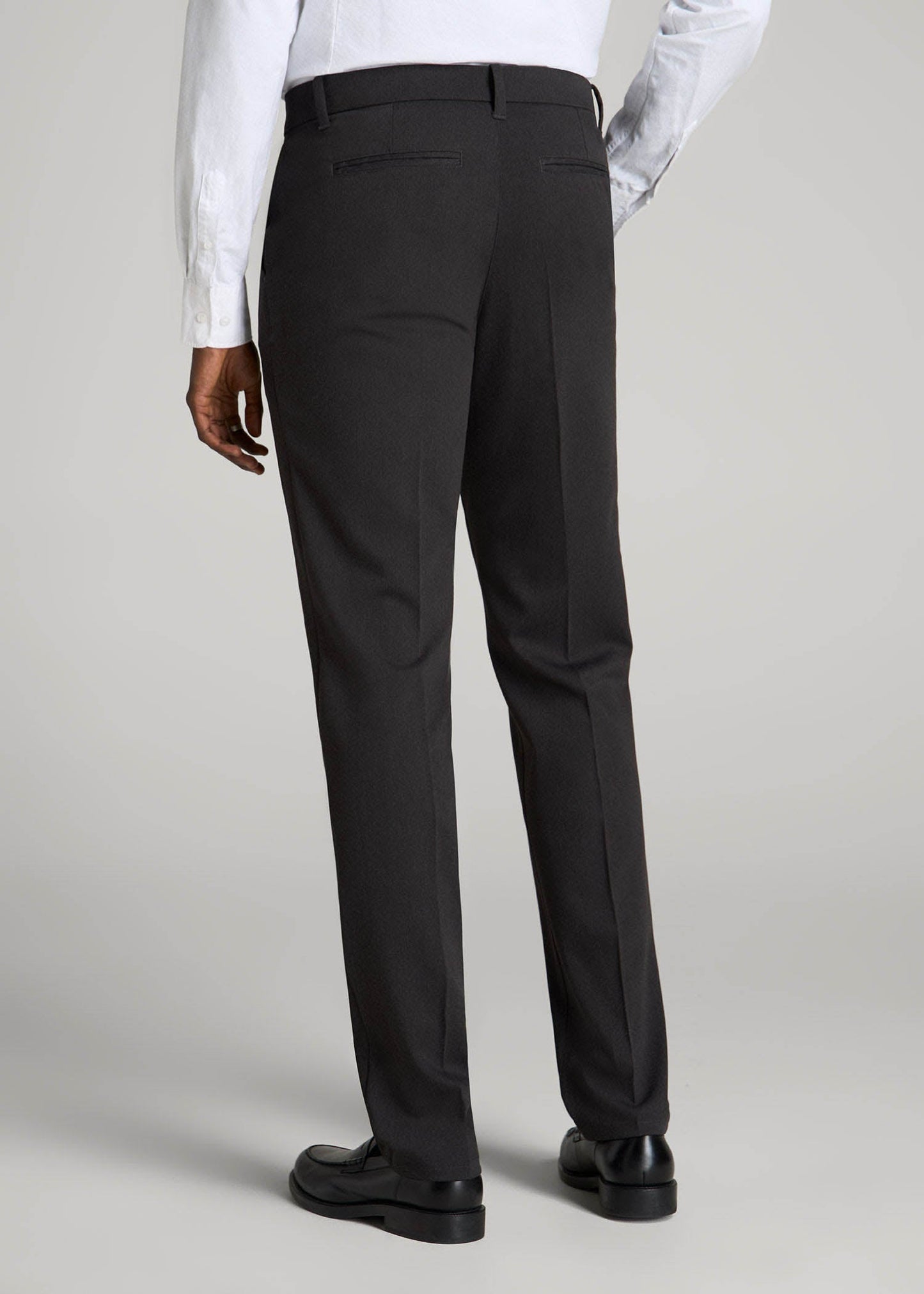 American Tall Men TAPERED-FIT Stretch Dress Pants for Tall Men in Charcoal Heather